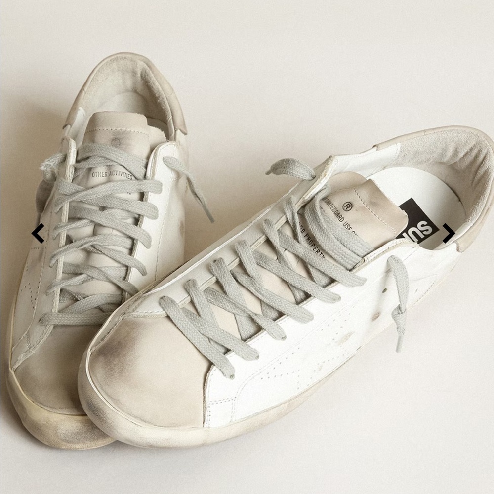 Golden Goose Superstar Sneakers in White and Gray